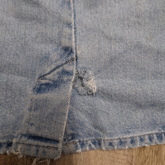 St. John's Bay Distressed Grunge Denim 90's Look Pencil Skirt - Picture 8 of 14